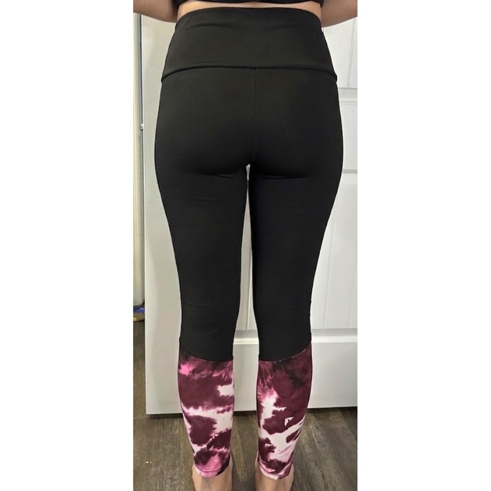 Series8 Women's Small Leggings Pink Watercolor Ankle Activewear Workout